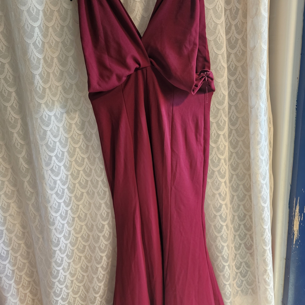 Source Unknown Deep Red Backless Dress - image 5